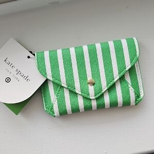 Kate Spade Target X Green and White Striped Card Holder